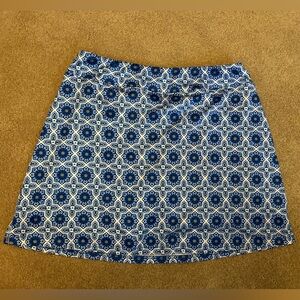 Elegant Blue and White Floral Skirt